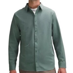 Men’s Lululemon New Venture Classic Fit Long Sleeve Shirt Forest Green Medium